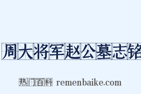 周大将军赵公墓志铭是什么意思的图片